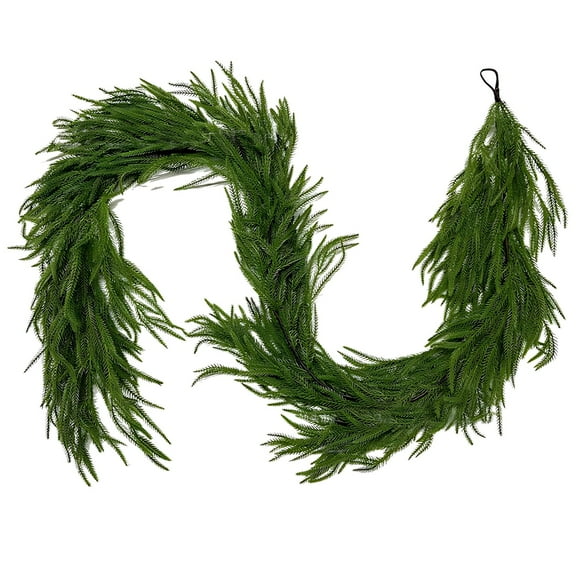106.3 in（270 cm）Norfolk Pine Garland, Artificial Christmas Garland, Real Touch Pine Needle, Soft Rubber PE Material, Green Christmas Decoration for Holiday, Party Decor
