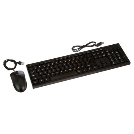 Suproot USB Wired Mouse Keyboard Set, 1200dpi Mice Mechanical Feeling Full Layout 104 Keys Keypad Combo for PC Laptop Desktop Game and Work