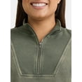 thumbnail image 3 of Terra & Sky Women’s Plus Half-Zip Sweatshirt Dress with Pockets, Sizes 0X-4X, 3 of 4