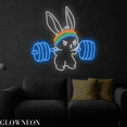 thumbnail image 2 of Glowneon Rabbit Gymmer Neon Sign, Weight Lifting Led Sign, Gym Decor, 2 of 4