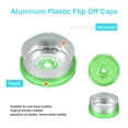 thumbnail image 3 of Tapa de Flip Off Uxcell de 20 mm 100 PCS Sellos sin rebabas para frascos de vidrio de botellas liofilizadas, Verde/Plata, 3 of 6
