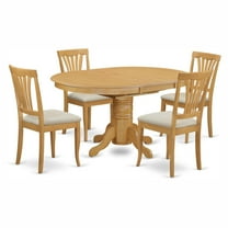 East West Furniture 5-Piece Dining Room Table Set-Finish:Oak,Number of Items:5,Shape:Oval,Style:Microfiber Seat