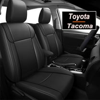 IKABEVEM Custom Fit Seat Covers for Toyota Tacoma 2024 2025 Faux Leather Black Full Set 5 Seats(Black)