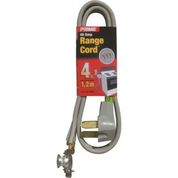 Prime Wire And Cable Rd821014j 4 Ft. 40A 3-Wire Range Cord - Grey