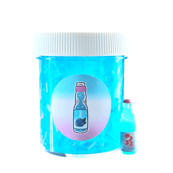 Ramune Blue Raspberry Soda Handmade Scented Clear Slime Sensory Toy 4oz