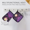 thumbnail image 4 of Yayeee Oven Mitts and Pot Holder Set of 4 Heat Resistant Kitchen Gloves Baking Hot Pad, Black Neon Road, 4 of 5