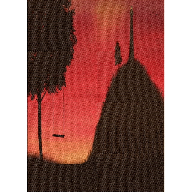 Ahgly Company Tapis d'Intérieur Lavables en Machine Rectangle Transitionnel Rouge Cramoisi, 2' x 3'