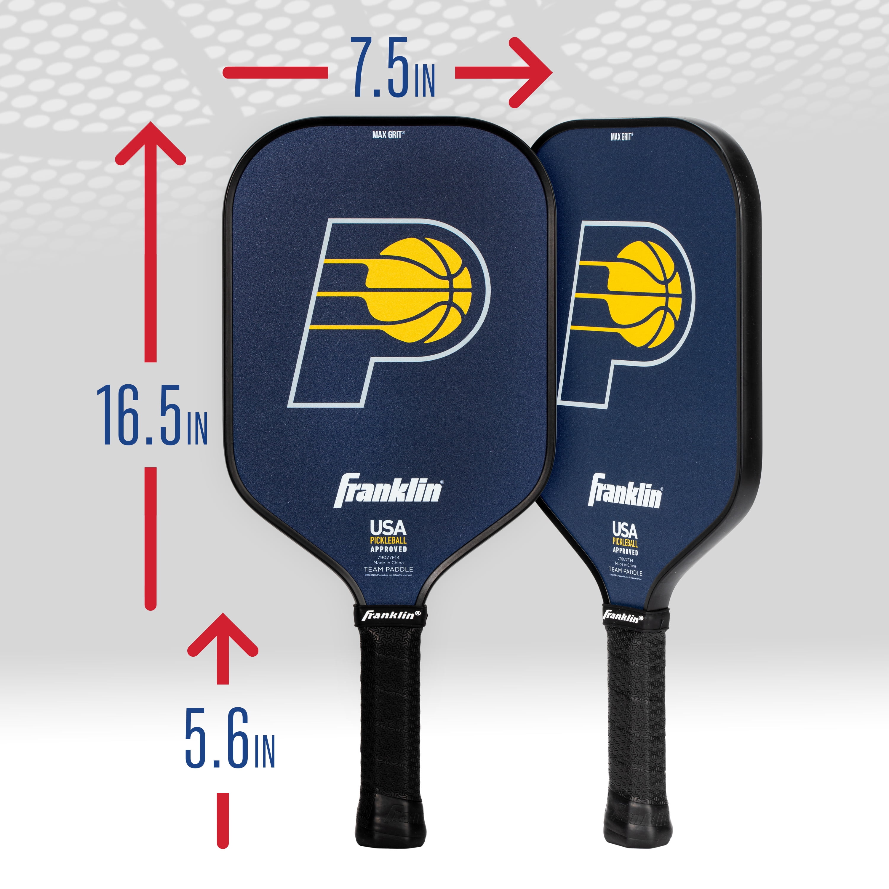 Franklin Sports NBA Indiana Pacers Pickleball Paddle - Official NBA Team Pickleball Paddles - USAP (USAPA) Approved Premium Quality Pickleball Paddles - Authentic Team Logos + Colors