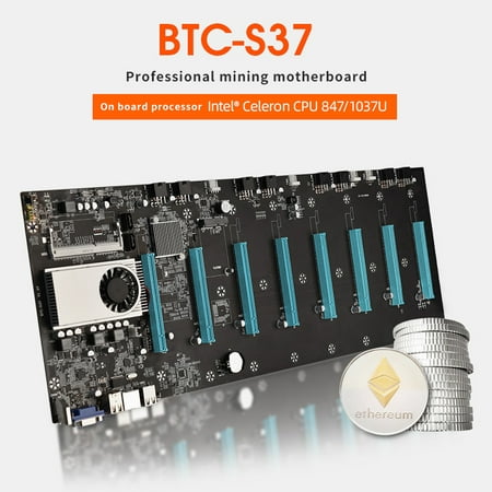 Perfect BUY! Mining Motherboard Cryptocurrency 8 GPU PCI-E 16X Slots DDR3 BTC-S37...