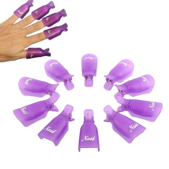 10 Pack Nail Polish Remover Clips, Gel Polish Soak Off Caps for Nail Art Removal, TIKA
