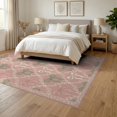 thumbnail image 3 of ODIKA 6'x9' Washable Area Rug Non-Slip, Chair-Friendly, Bows Interlocking Lattice Border Dainty Polka Boho Ribbon Playful for Dining Room, Under Table, Office Décor, 3 of 7