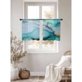 thumbnail image 5 of Sheer Curtains 54 Inches Long, Turquoise Marble Light Filtering Window Curtains for Living Room, Abstract Green Modern Luxury Cracks Rod Pocket Voile Sheer Curtain Drapes, 52"W x 54"L, 2 Panels, 5 of 8
