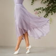 thumbnail image 2 of RUTAYY Women Ballet Wrap Skirt Ladies Long Sheer Dance Skirts Solid Color Smocked Boho Pleated Skirts, 2 of 4