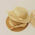 thumbnail image 4 of Weikingp Sun Hat Hemlock Hat Little Girl Kids Breathable Summer Hat Foldable Bowknot Wide Brim Floppy Beach Sun Visor Hats Beach Hats for Women Beige A Clearance！, 4 of 6