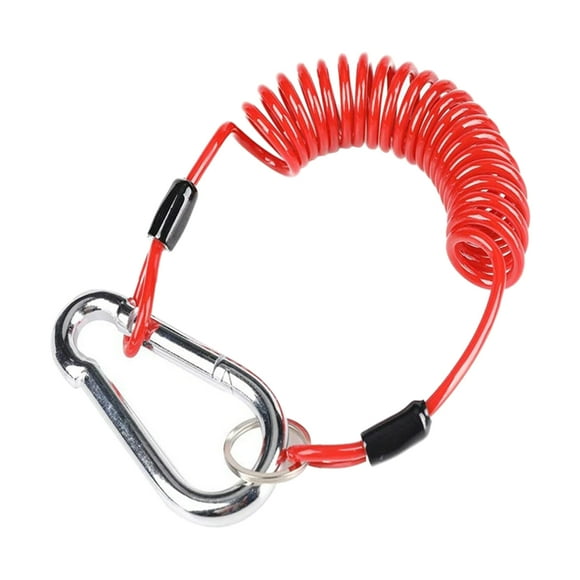 Mellbree 6FT Breakaway Trailer Cable Trailer Break Away Cable Safety Retractable Spring Rope with Stainless Steel Clip Compatible for RV Trailer Emergency Camper Anti-Lost Cable 