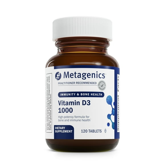 Metagenics Vitamin D3 1000 - Vitamin D Supplement - Bone Density & Immune Support* - Tooth Integrity* - Non-GMO & Gluten Free - 120 Tablets