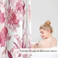 thumbnail image 3 of Extra Long Shower Curtain 72 x 84 Inch, Tall Watercolor Floral Fabric Shower Curtain, Modern Abstract Pink Flower Bathroom Shower Curtain Set with Hooks, 3 of 6