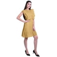 thumbnail image 3 of Moomaya Womens Ruffle Sleeve A,Line Schiffli Dress Solid Designer Party Dress, 3 of 7
