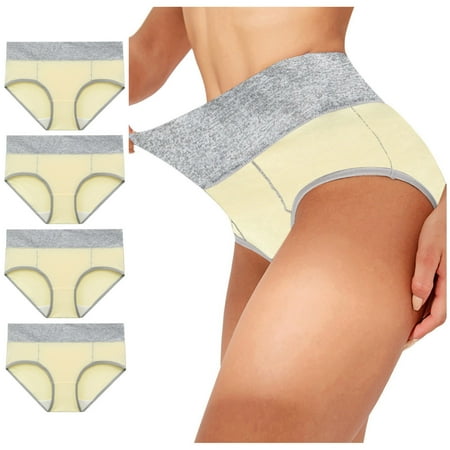 

QIPOPIQ Underwear for Women Plus Size Solid Color Patchwork Briefs Knickers Bikini Under Panties