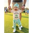 thumbnail image 3 of BemeyourBBs Newborm Baby Boy Spring Summer Fall Clothes Infant Baby Boy Golf Outfit Letter Golf Print Short Sleeve Romper Long Pants And Hat Set, 3 of 9