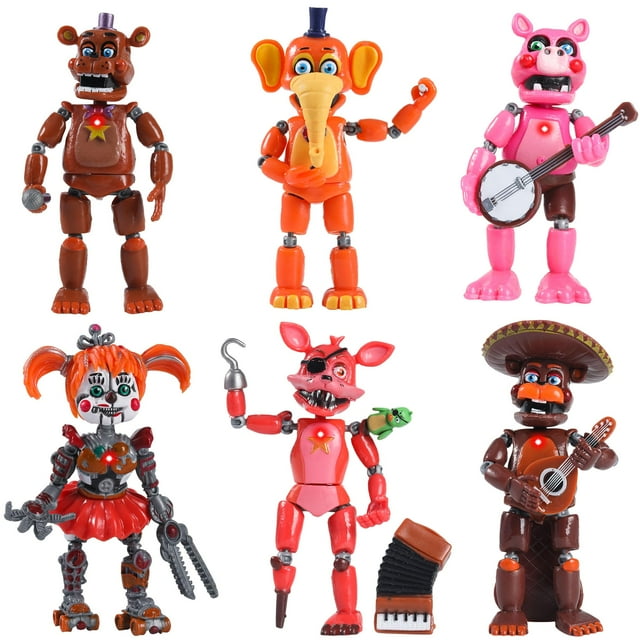 Set de figuras de acción Laghtin, paquete de 6 unidades, juego de terror Five Night