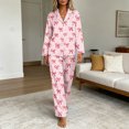 thumbnail image 6 of Nimbly Women's Button Down Pajama Set Long Sleeve Shirt with Pants for Cozy Sleep Nightwear, 6 of 6