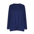 thumbnail image 2 of Lmnyox Oversized Long Pullover for Women Plus Size Long Sleeve Crew Neck Casual Sweatshirts with Pocket, 2 of 5