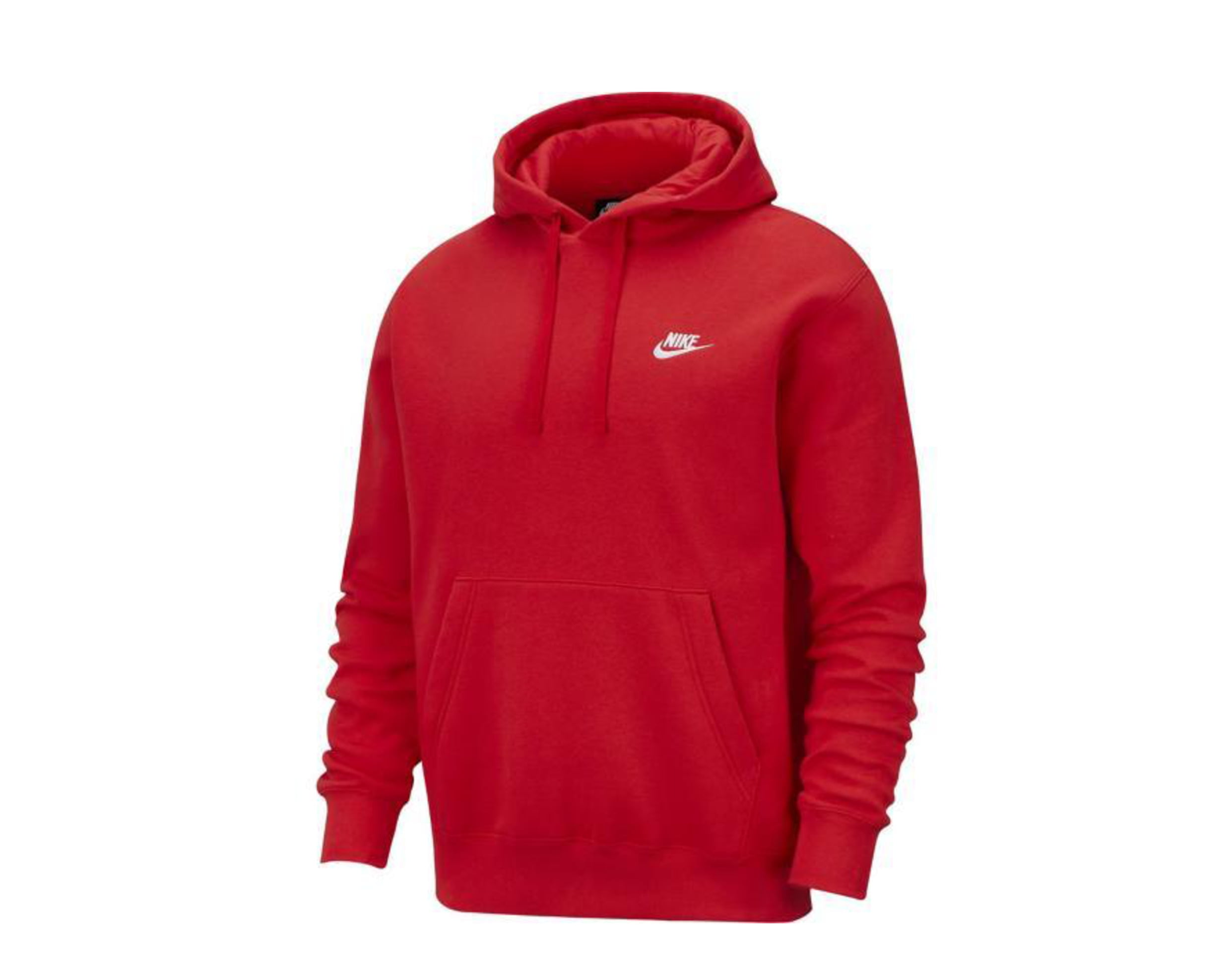 nike red club hoodie