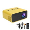 thumbnail image 1 of YT500 Mini Projector Portable Film Projector with Audio and Video/USB/Memory Card Interface 100-240V Yellow EU plug, 1 of 5