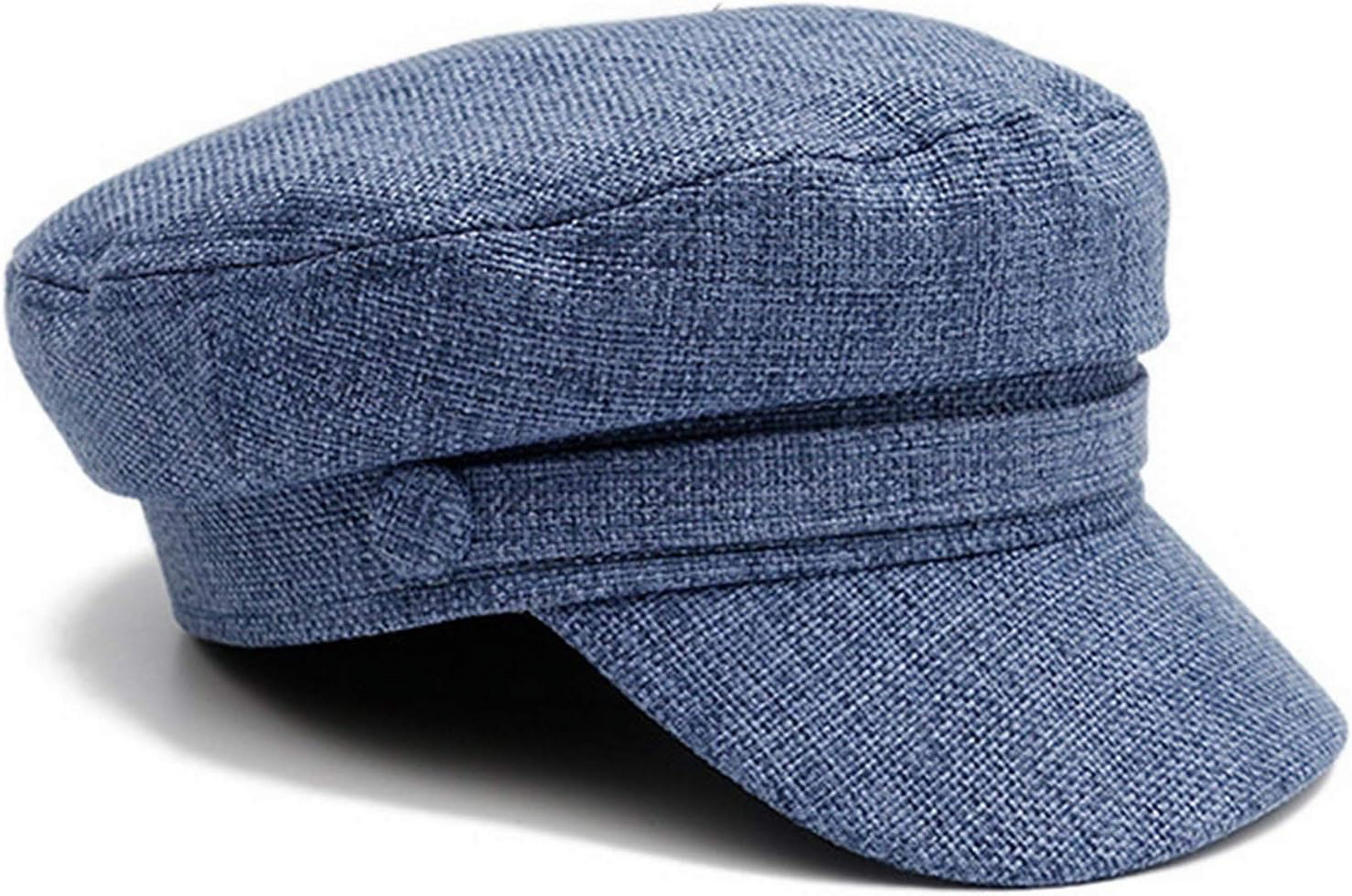 5286 Yacht Captain Sailor Hat Newsboy Cabbie Beret Cap (blue) Brcus Women Yacht Captain Sailor Hat PU Newsboy Cabbie Baker  main image 3