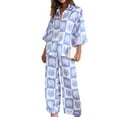 thumbnail image 6 of Coduop Women 2 Piece Nightwear Pajamas Set Seashell Print 3/4 Sleeve Sleepsuit Loungewear Set, 6 of 9