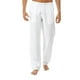 thumbnail image 1 of Pantalones de lino con cordón para hombre de qucoqpe, pantalones casuales holgados de playa de verano, 1 of 5