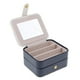 thumbnail image 5 of Caja de cuero de doble capa para guardar pendientes, joyas y viajes, color oscuro Azul oscuro, 5 of 9