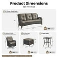 thumbnail image 3 of Bellefurn 6 Pieces Outdoor Patio Furniture Sets with Swivel Rocker Chairs,3-Seat Sofa and Ottoman High-Back Rattan Patio Conversation Sets for Porch Deck Backyard Poolside, 3 of 11