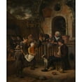 thumbnail image 2 of Jan Steen 15x17 Black Ornate Wood Framed Double Matted Museum Art Print Titled - The Small Trainer (1663 - 1665), 2 of 5