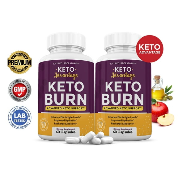 (2 Pack) Keto Advantage ACV Pills 1275mg Alternative to Gummies Dietary Supplement 120 Capsules