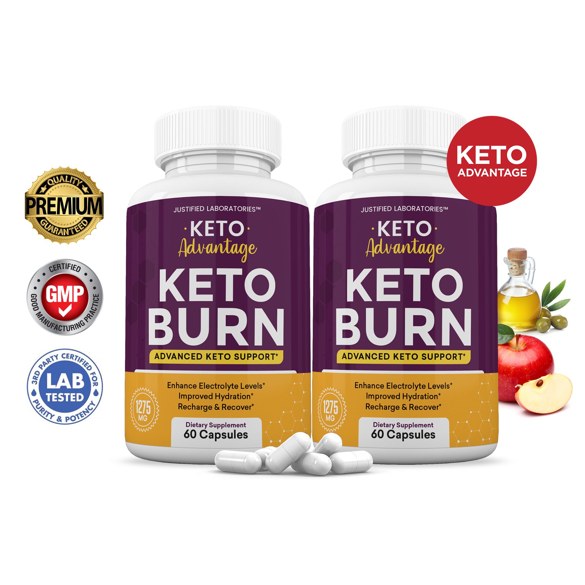 (2 Pack) Keto Advantage ACV Pills 1275mg Alternative to Gummies Dietary Supplement 120 Capsules