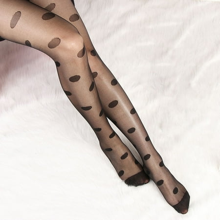 

Baycosin Women s Vintage Stockings Dot Print Thin Mesh Pantyhose