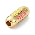 thumbnail image 3 of Eco-Friendly Brass Enamel Beads Long-Lasting Plated Real 18K Gold Plated Oval with Word You Are Colorful 17.5x7mm Hole: 3mm, 3 of 3