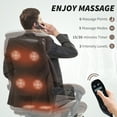 thumbnail image 3 of HOMCOM 6 Point Massage Office Chair with Remote, Ergonomic Reclining Computer Desk Chair with Footrest, Side Pocket, Dark Brown, 3 of 7