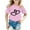 Pink, variant on Kid Girls Graphic Tee Shirt, Short Sleeve, Round Neck, Casual Preppy Style, Summer Tops