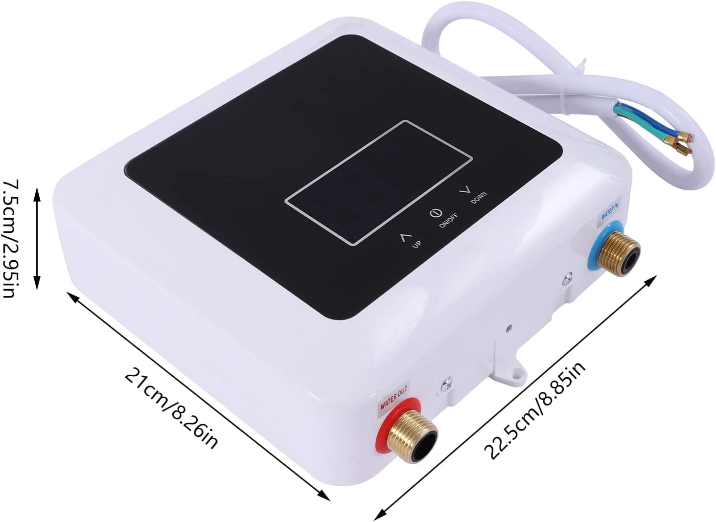 5.5KW Electric Tankless Instant Hot Water Heater for Bathroom Kitchen, Compact Digital Display Hot Water Heater with Remote Control