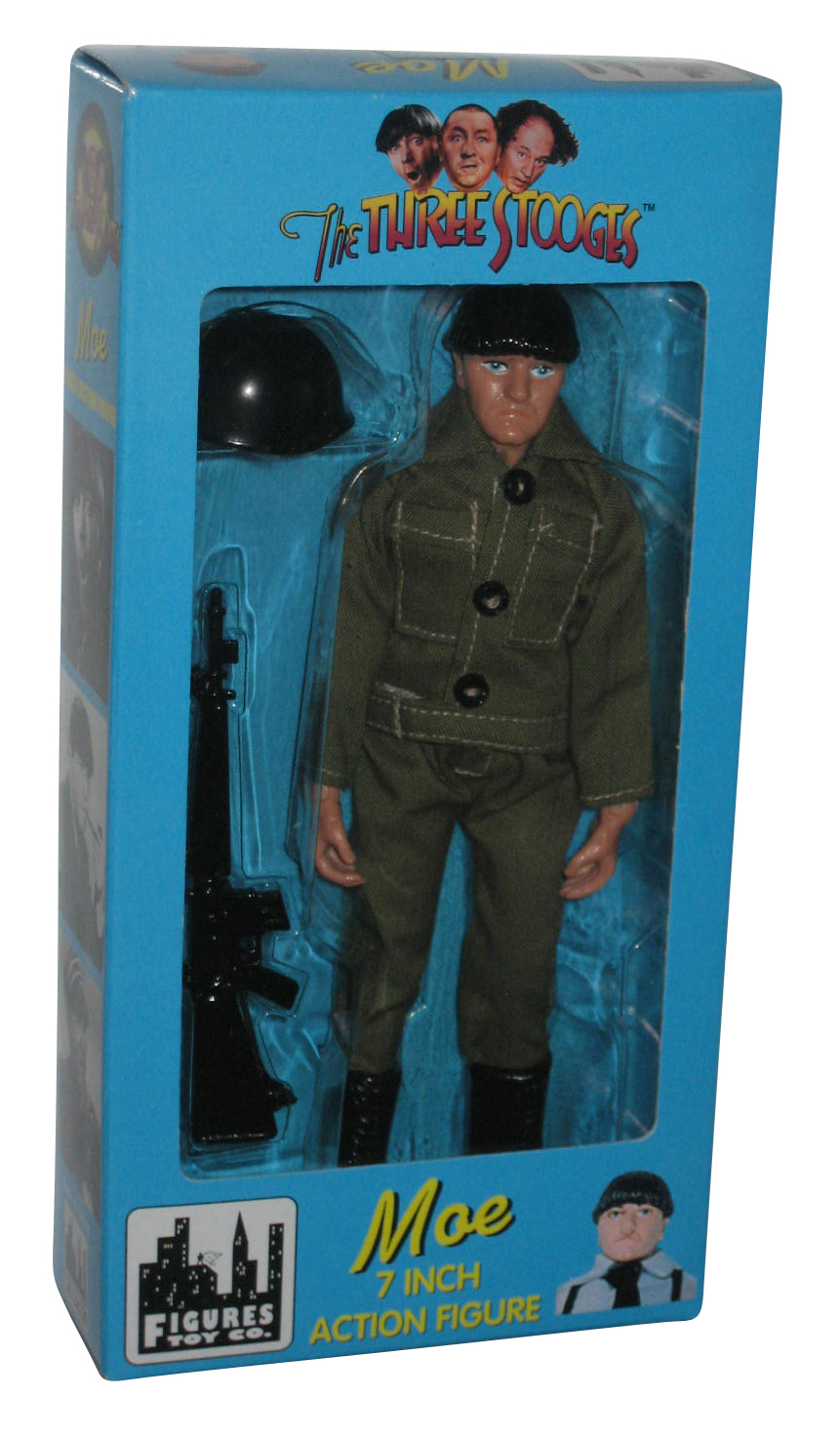 Three Stooges Figures Toy Co. (1999) Moe Military 7Inch Action Figure