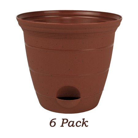 6 Pack 6 Inch Plastic Self Watering Flower Plant Pot 6 Pack 6 Inch Plastic Self Watering Flower Plant Pot