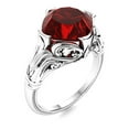 thumbnail image 2 of Mooneye 8 mm Cushion Garnet Engraved Designer Cocktail Valentines Day Gift Ring 925 Sterling Silver, 2 of 3