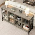 thumbnail image 1 of Console Table 62.2'' Narrow Sofa Table 8 Cube Storage Organizer Cabinet 3 Tier Long Sofa Table Behind Couch Entry Console Table with Storage for Entryway, Living Room, Foyer, 1 of 6