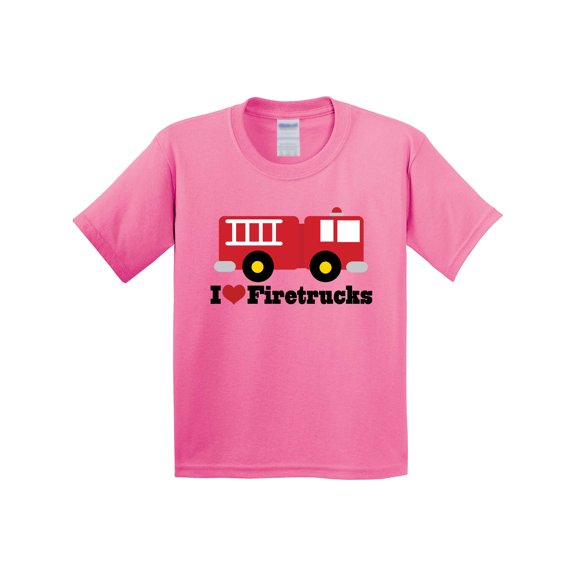 Inktastic I Heart Firetrucks Youth T-Shirt
