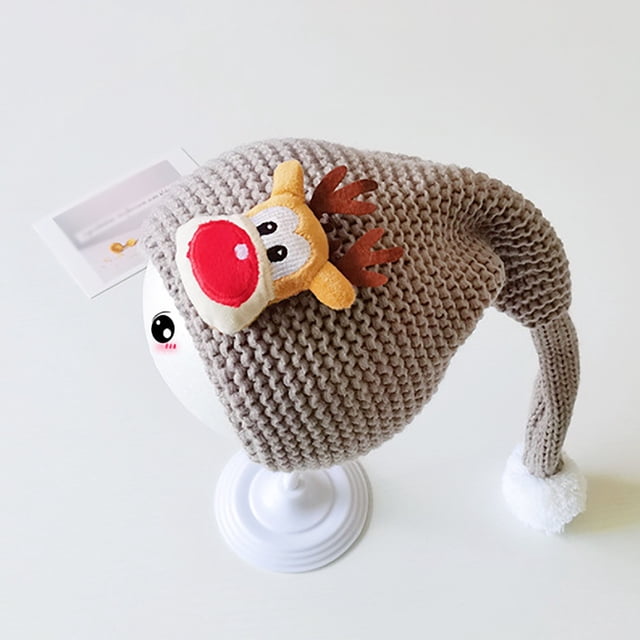 Bomber Hats Children Christmas Hat Cartoon Pattern Knitted Santa Hat Christmas Knitted Hat For Winter Bomber Hats