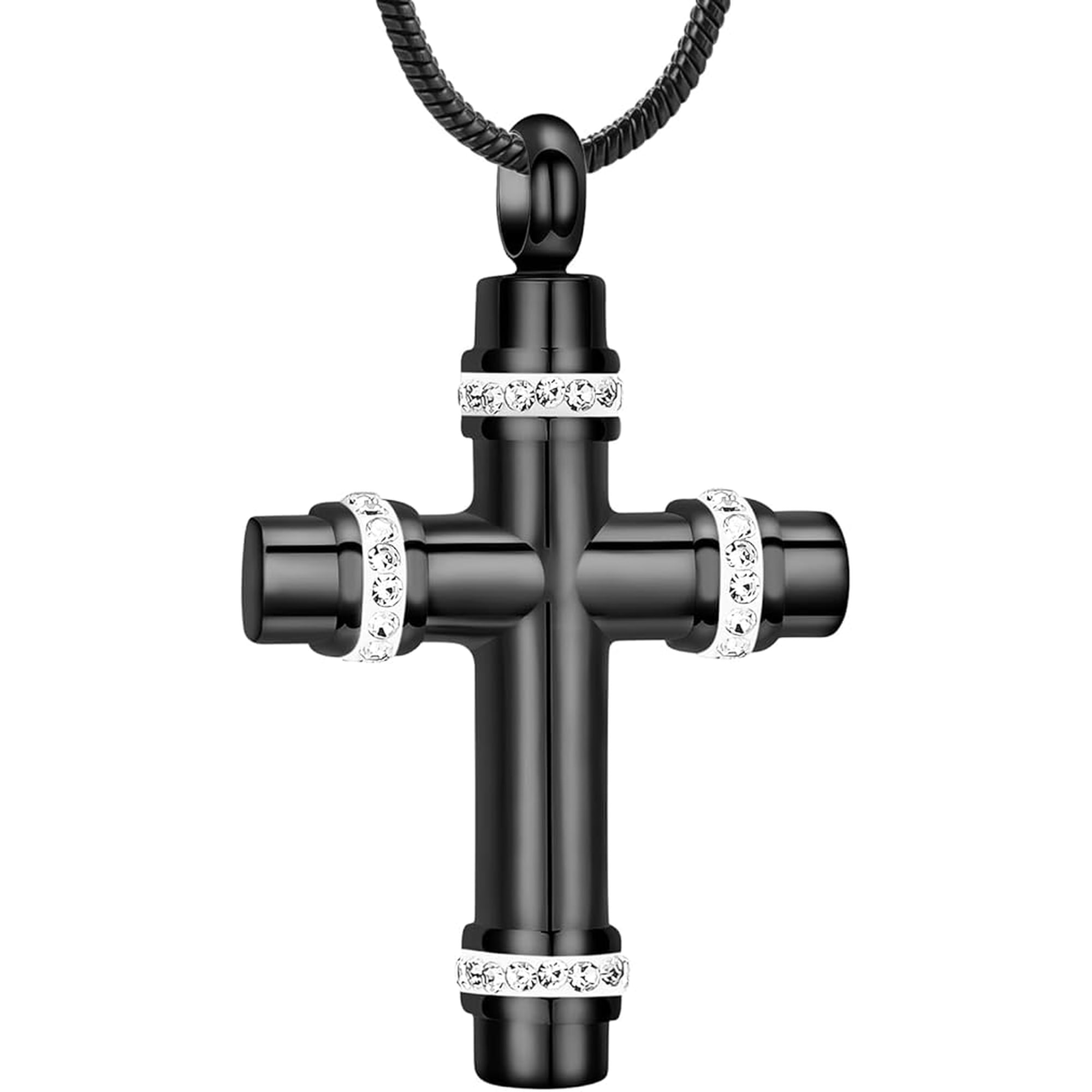 Cross Cremation Urn Necklace for Ashes Crystal Cross Necklace for Men Women Memorial Pendant Keepsake Jewelry for Human or Pet Ashes for Loved One Memorial Gift