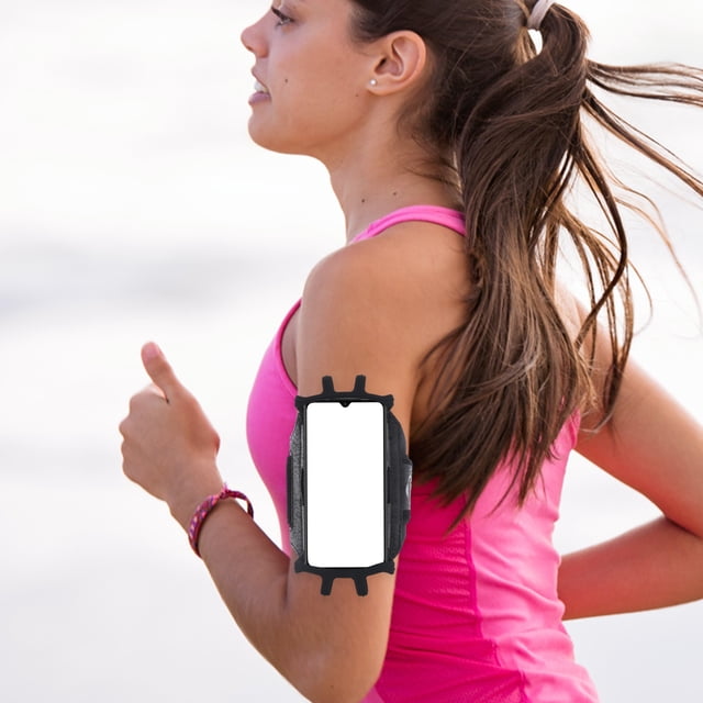 unbranded Teléfono Deportivo Negro Con Correa Flexible Y Soporte Para Llave